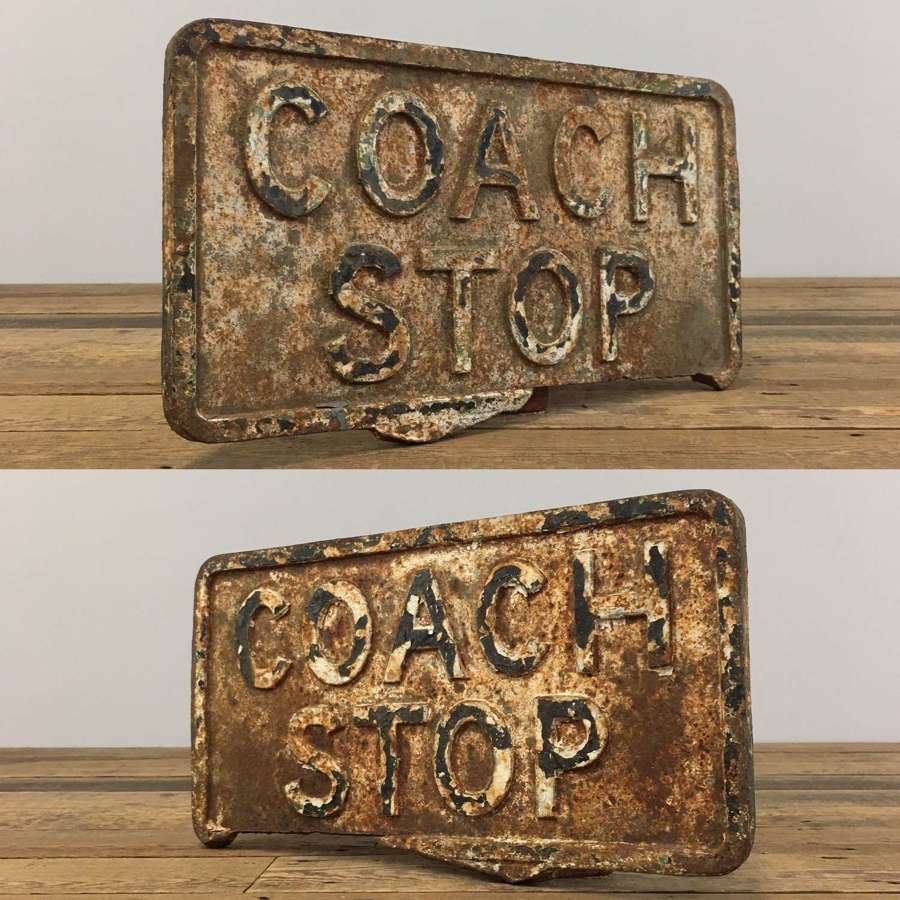 Cast iron coach stop sign