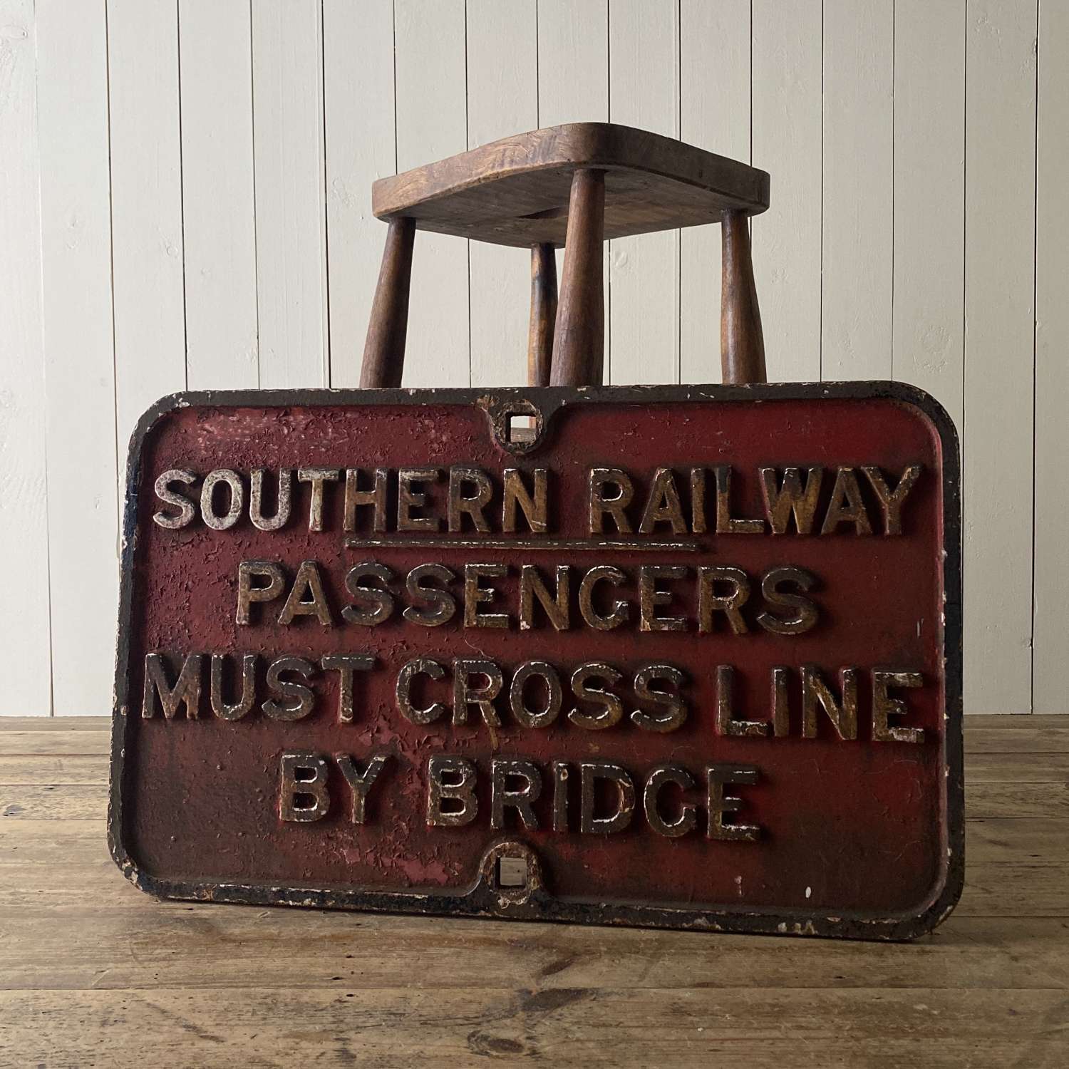 Cast iron southern railway sign