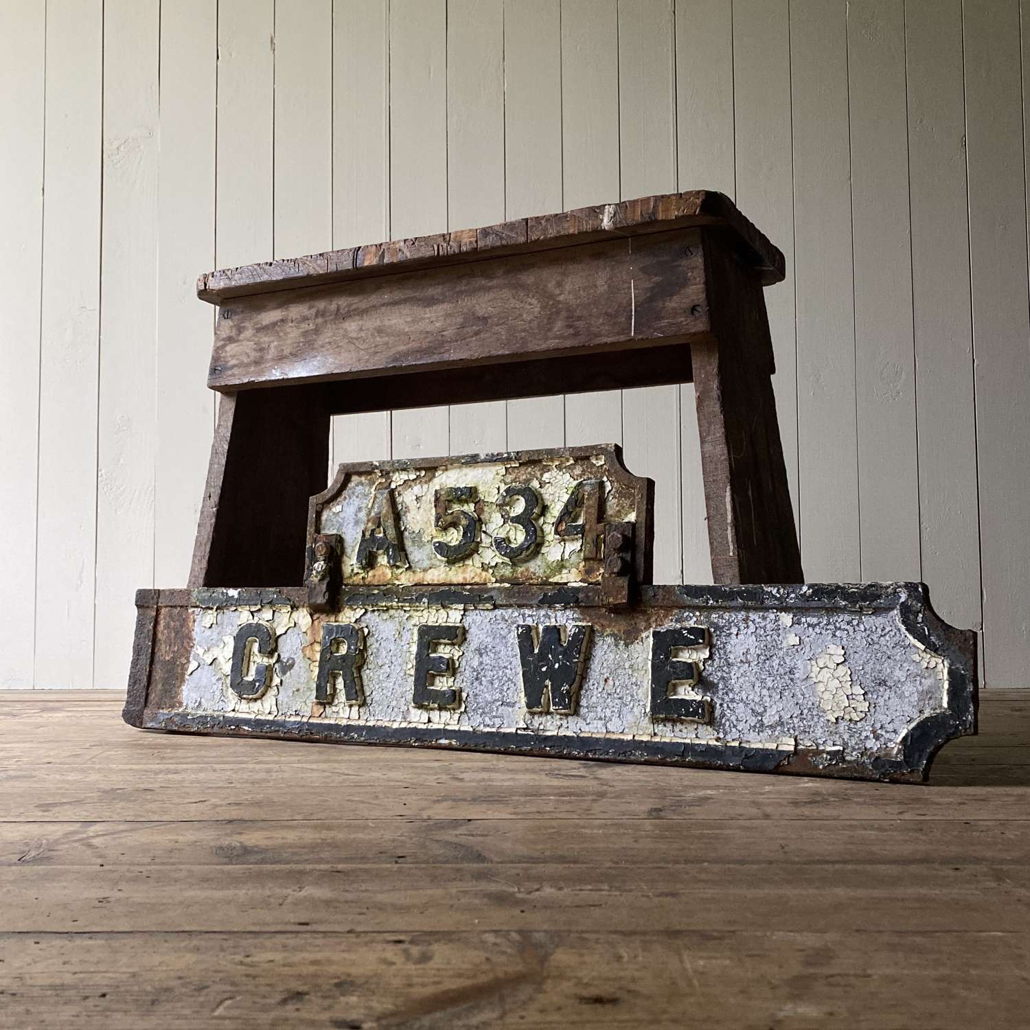 Victorian cast iron road sign – Crewe