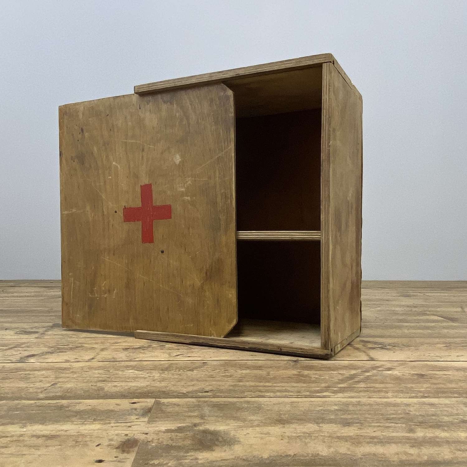 Vintage Wooden First Aid Box