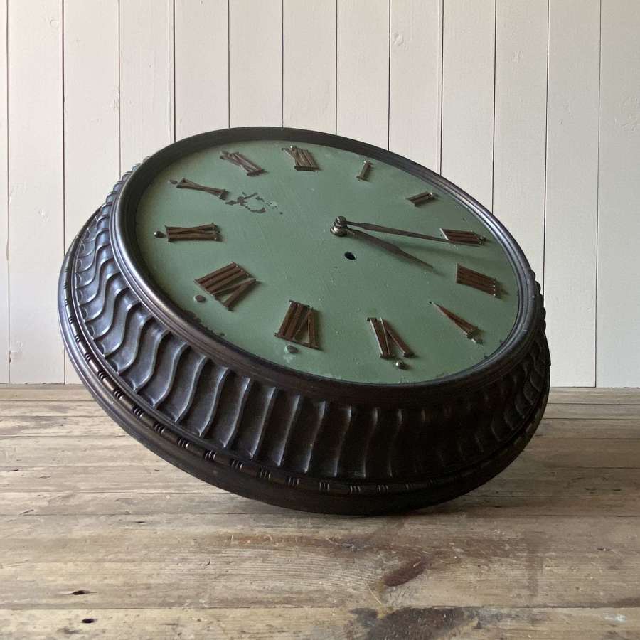 Vintage Wall Clock – Wood/Bronze/Brass