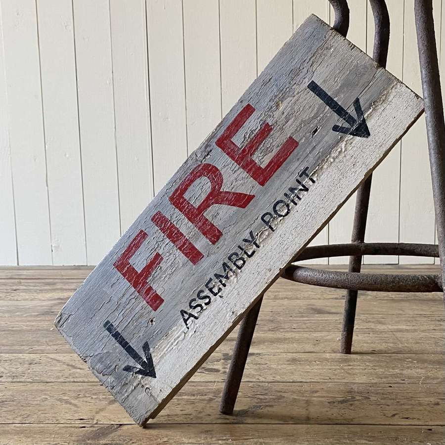 Wooden fire assembly sign