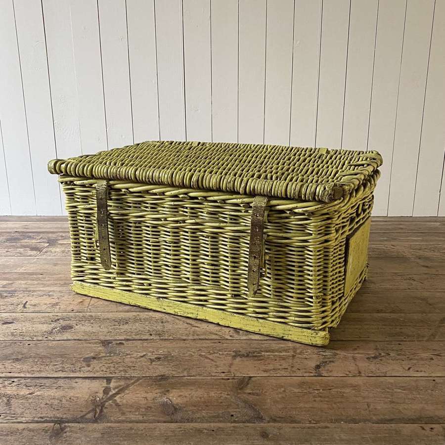 Vintage wicker laundry basket