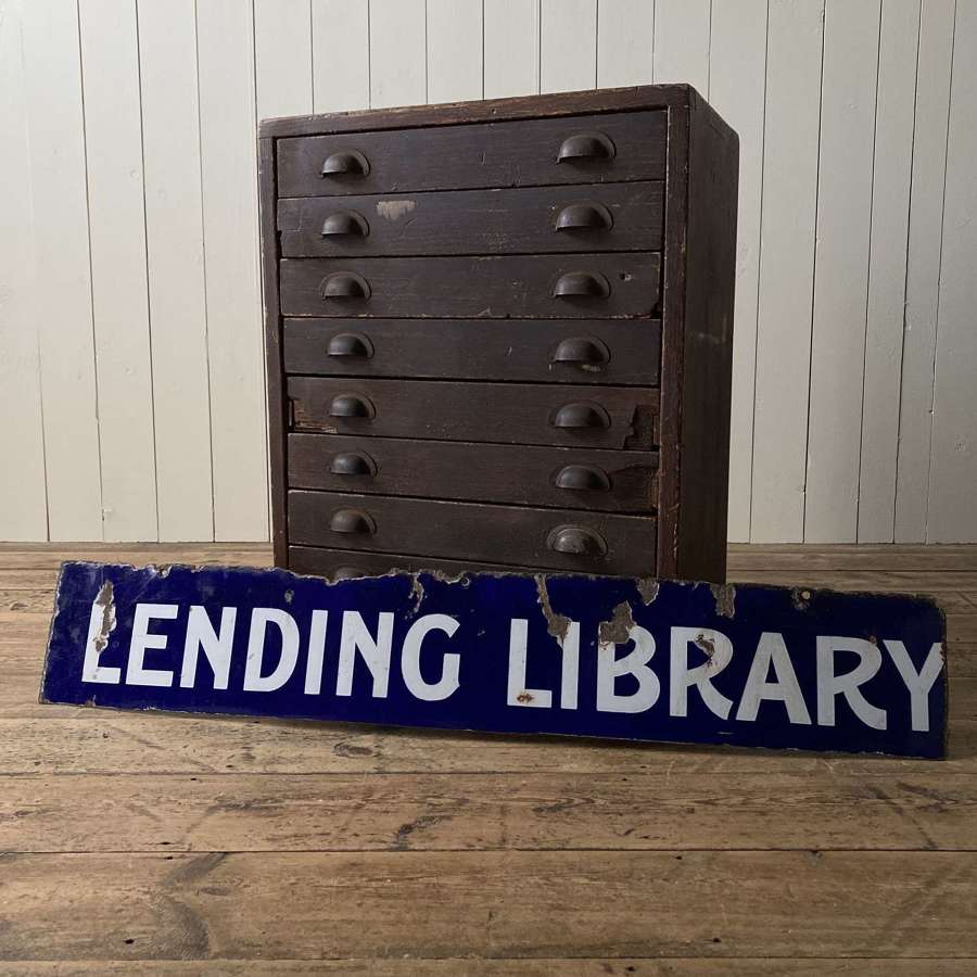 Enamel lending library sign