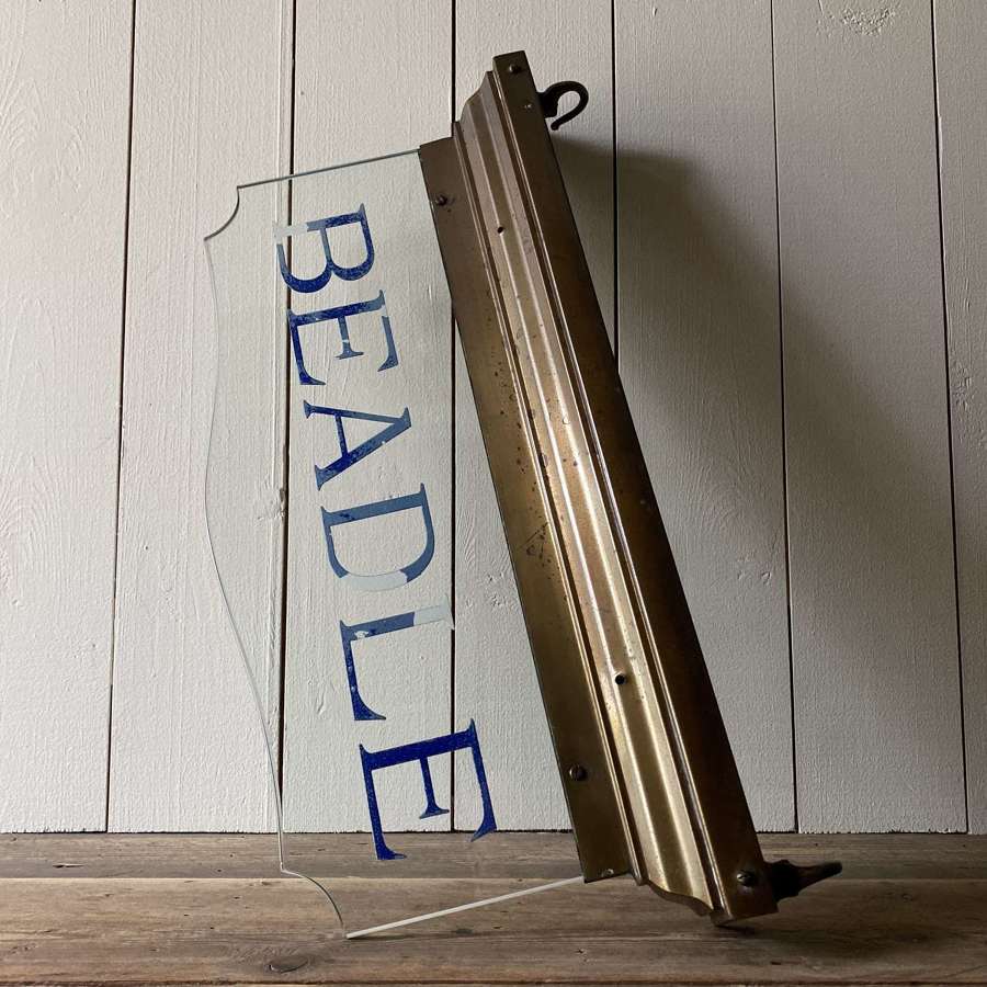 Hanging glass Beadle sign