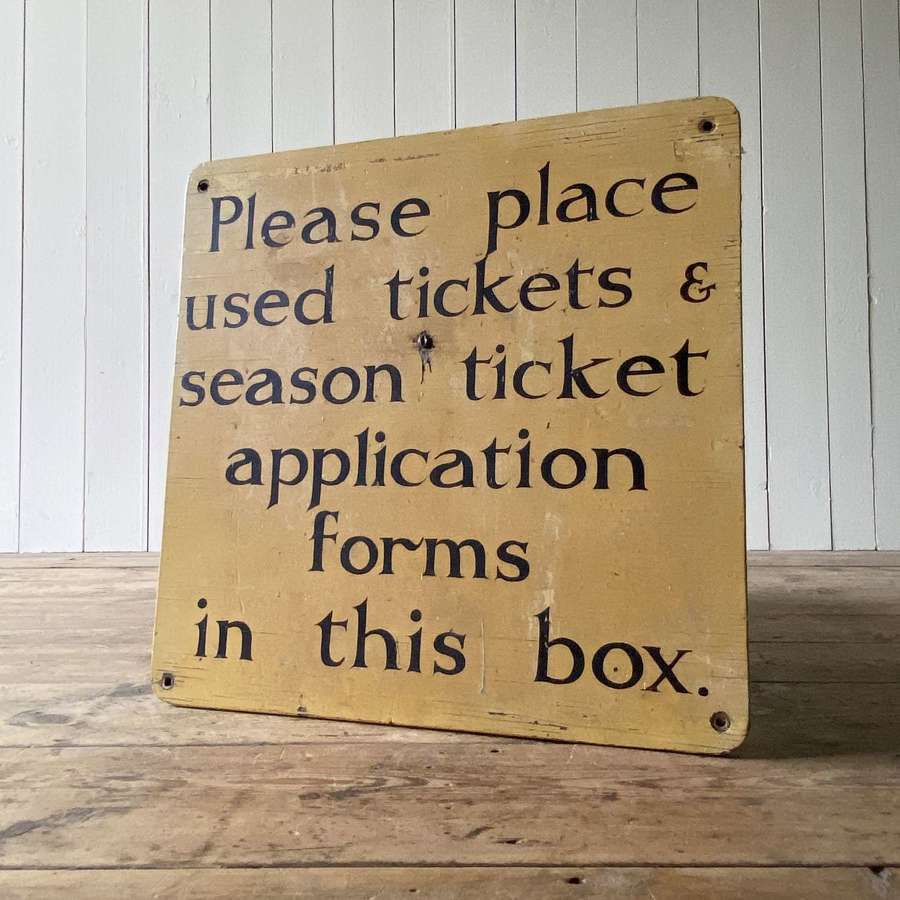 Vintage ticket information sign