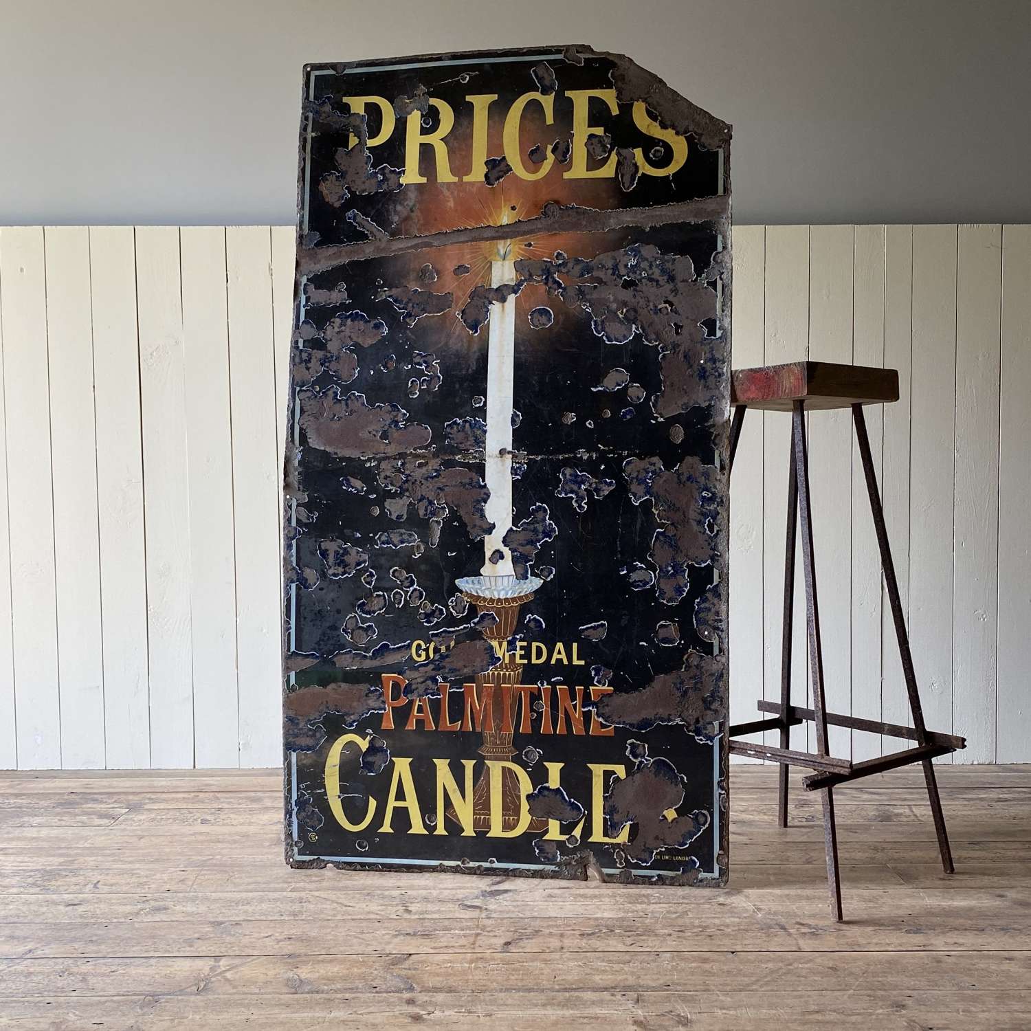 Prices candles enamel sign