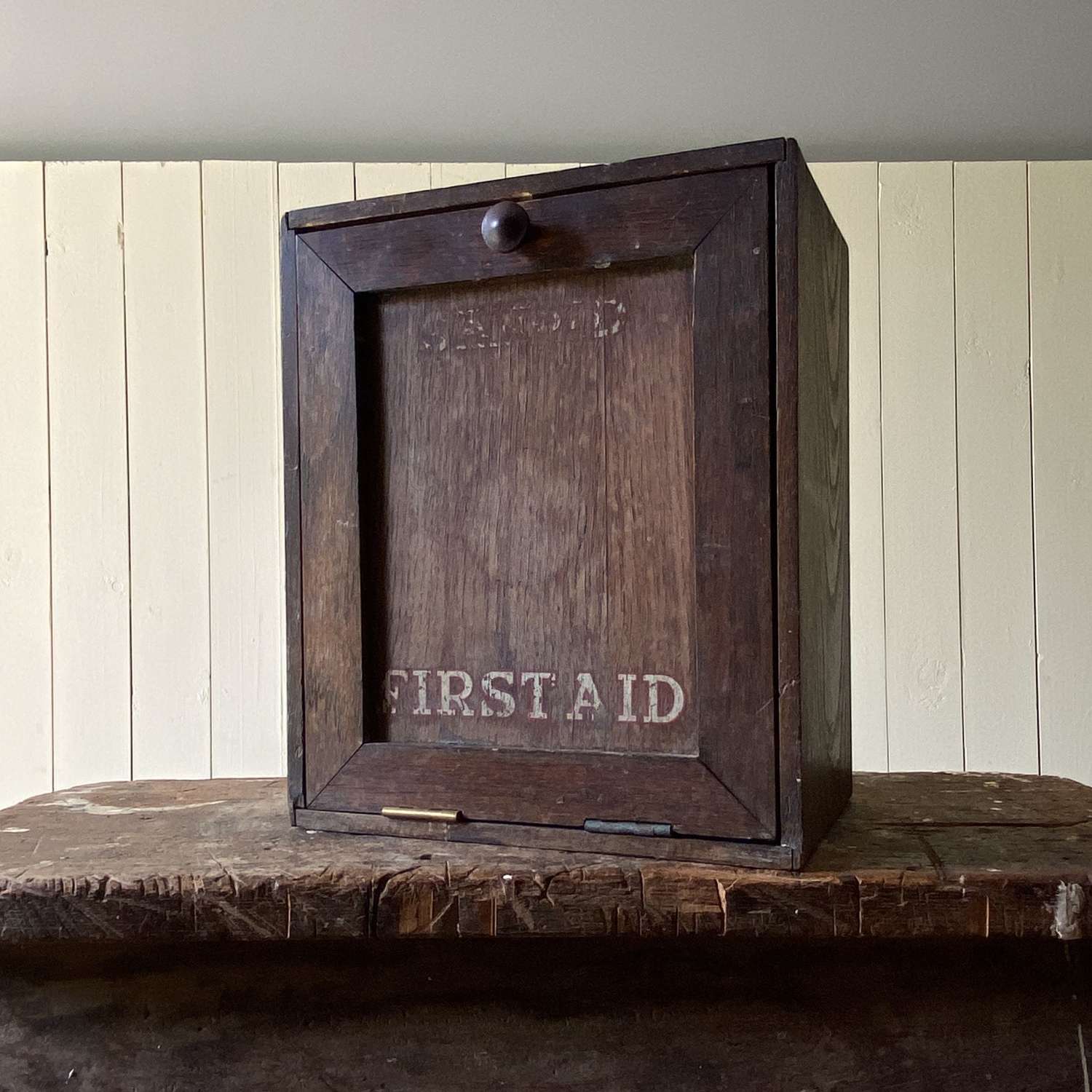 Vintage Wooden First Aid Cabinet