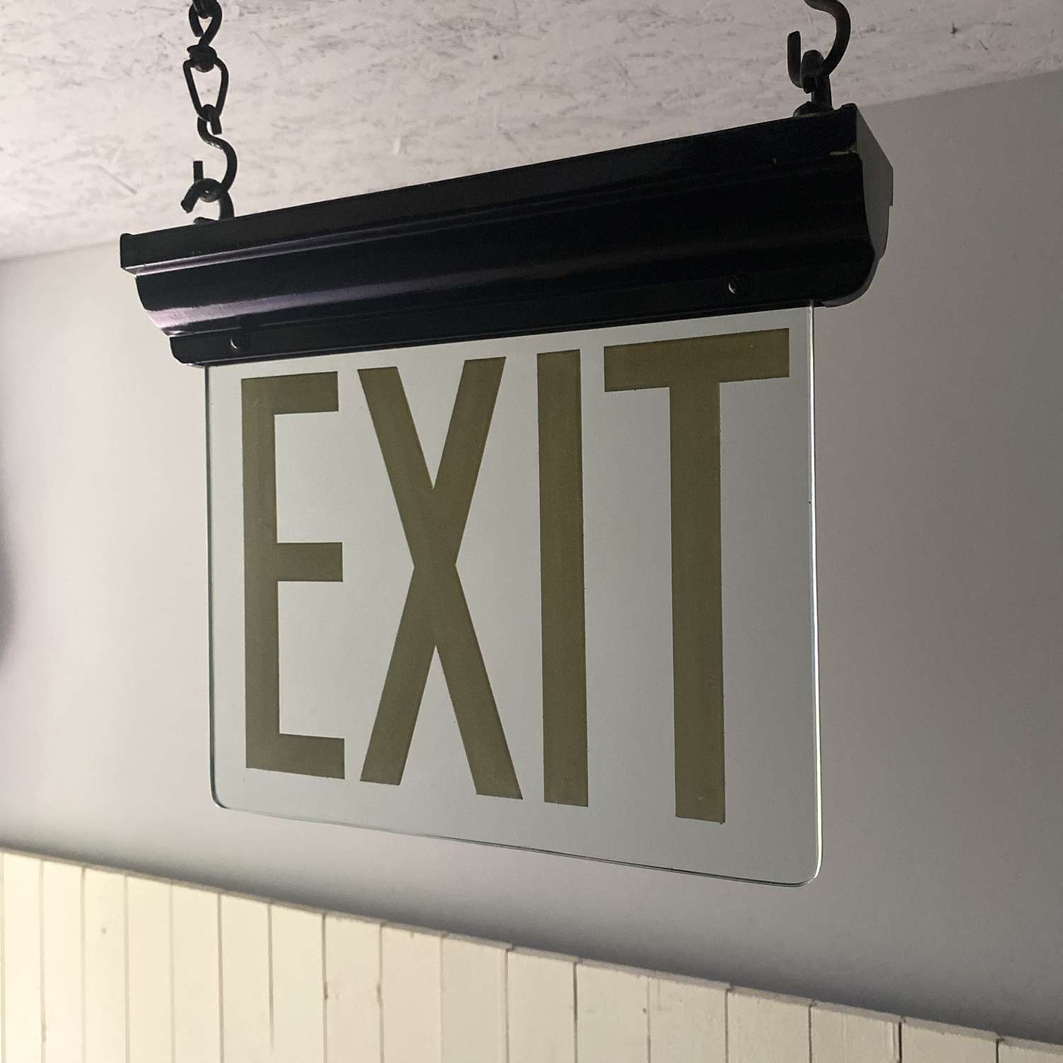Hanging Glass Exit Sign
