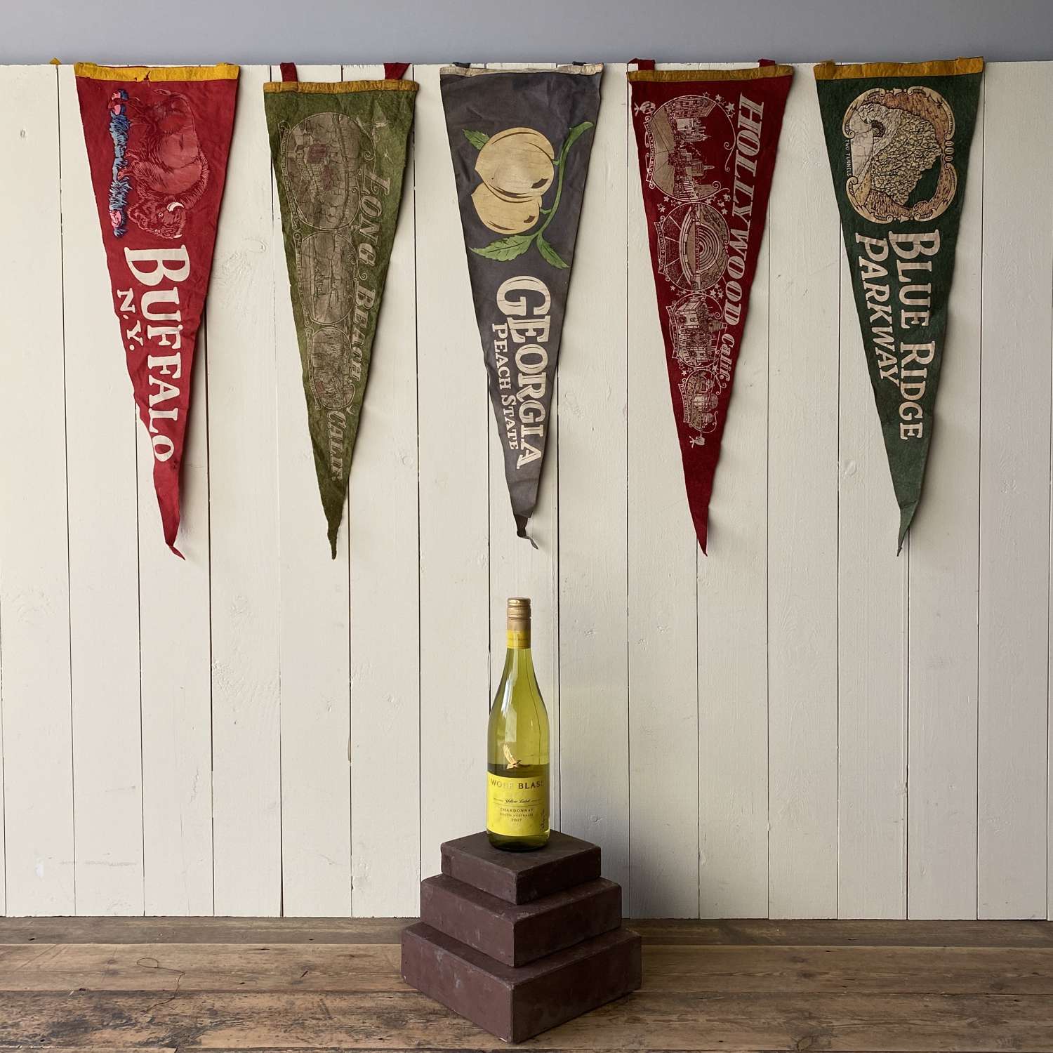 Collection of Vintage U.S Pennants