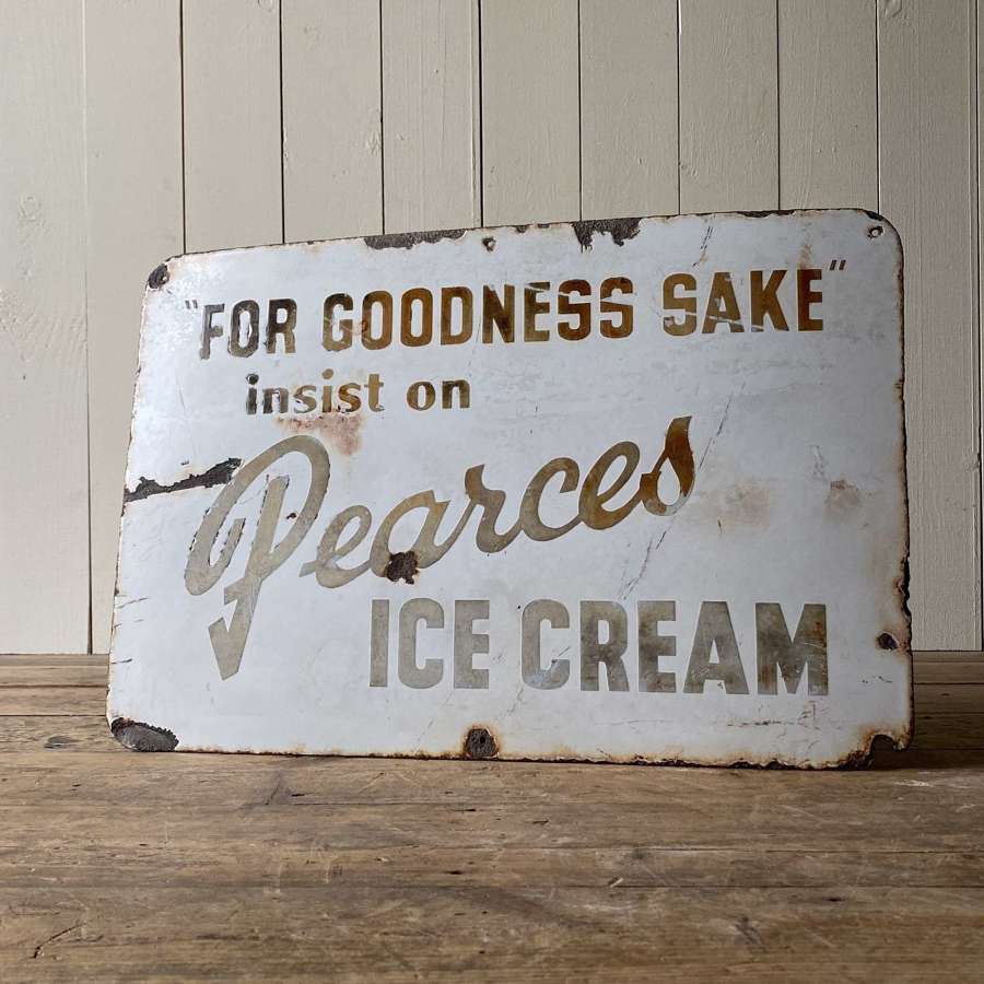 Vintage Enamel Ice Cream Sign