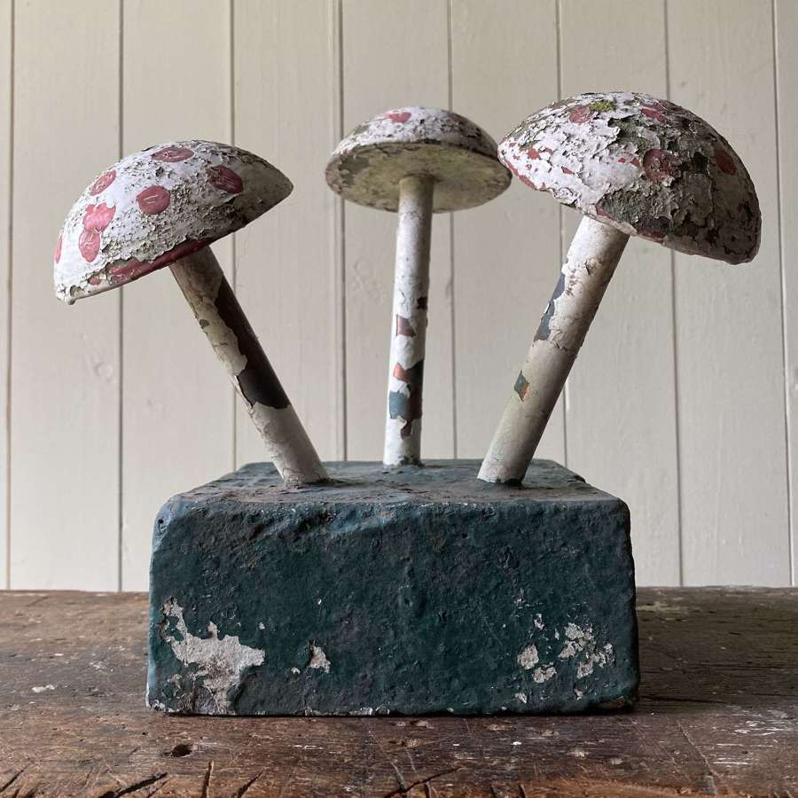 Vintage Weathered Stone Mushrooms