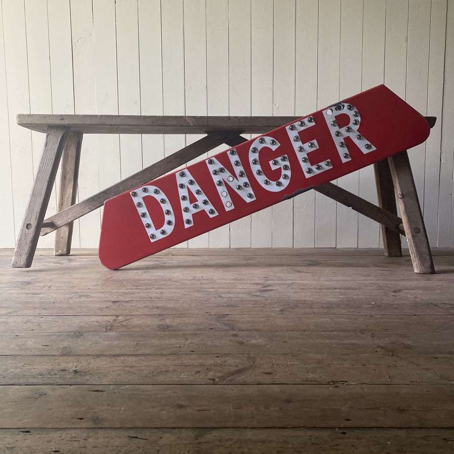 Vintage Enamel Danger Sign