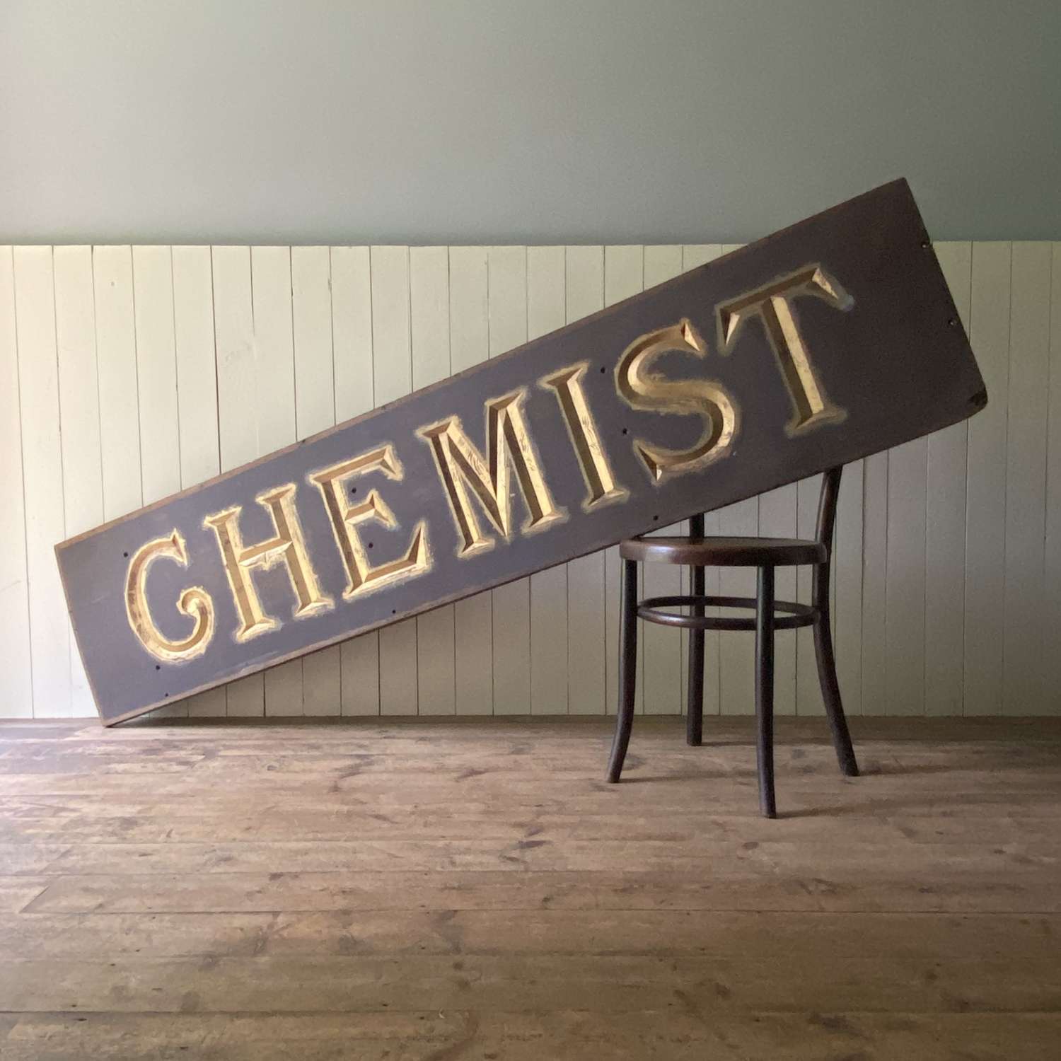 Antique Wooden Chemist Sign