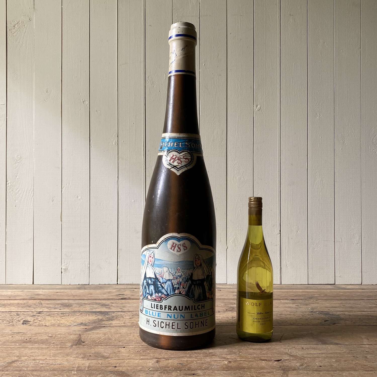 Large Vintage Prop Wine Bottle