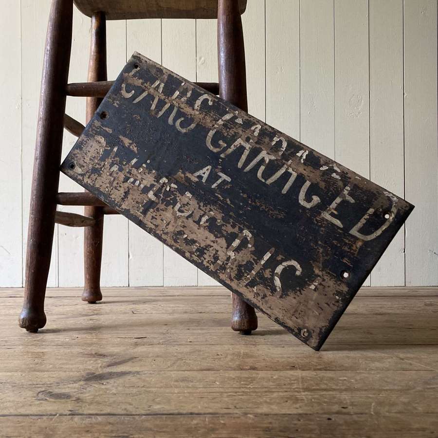Antique Wooden Garage Sign