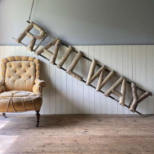 Antique Wooden Railway Sign