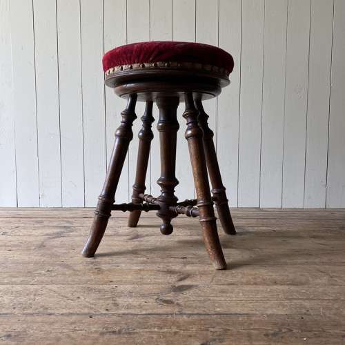 Antique Adjustable Music Stool