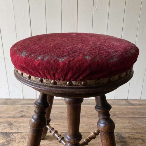 Antique Adjustable Music Stool