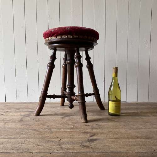 Antique Adjustable Music Stool