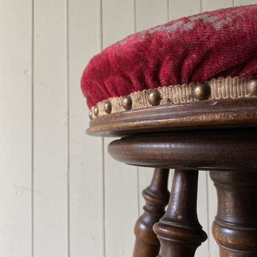 Antique Adjustable Music Stool