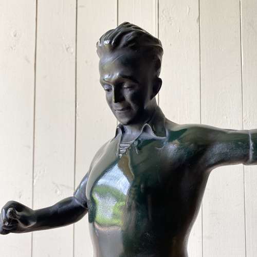 Vintage Footballer Sculpture