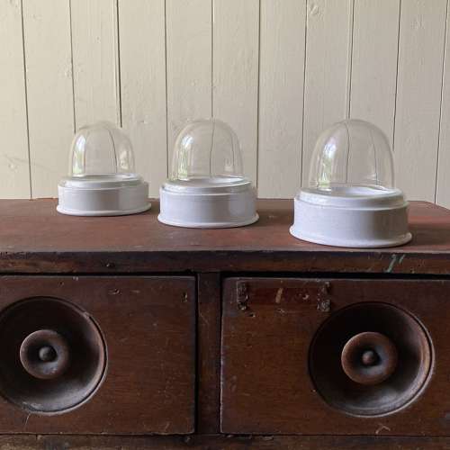 Trio of Early Ceramic/Glass Specimen Displays