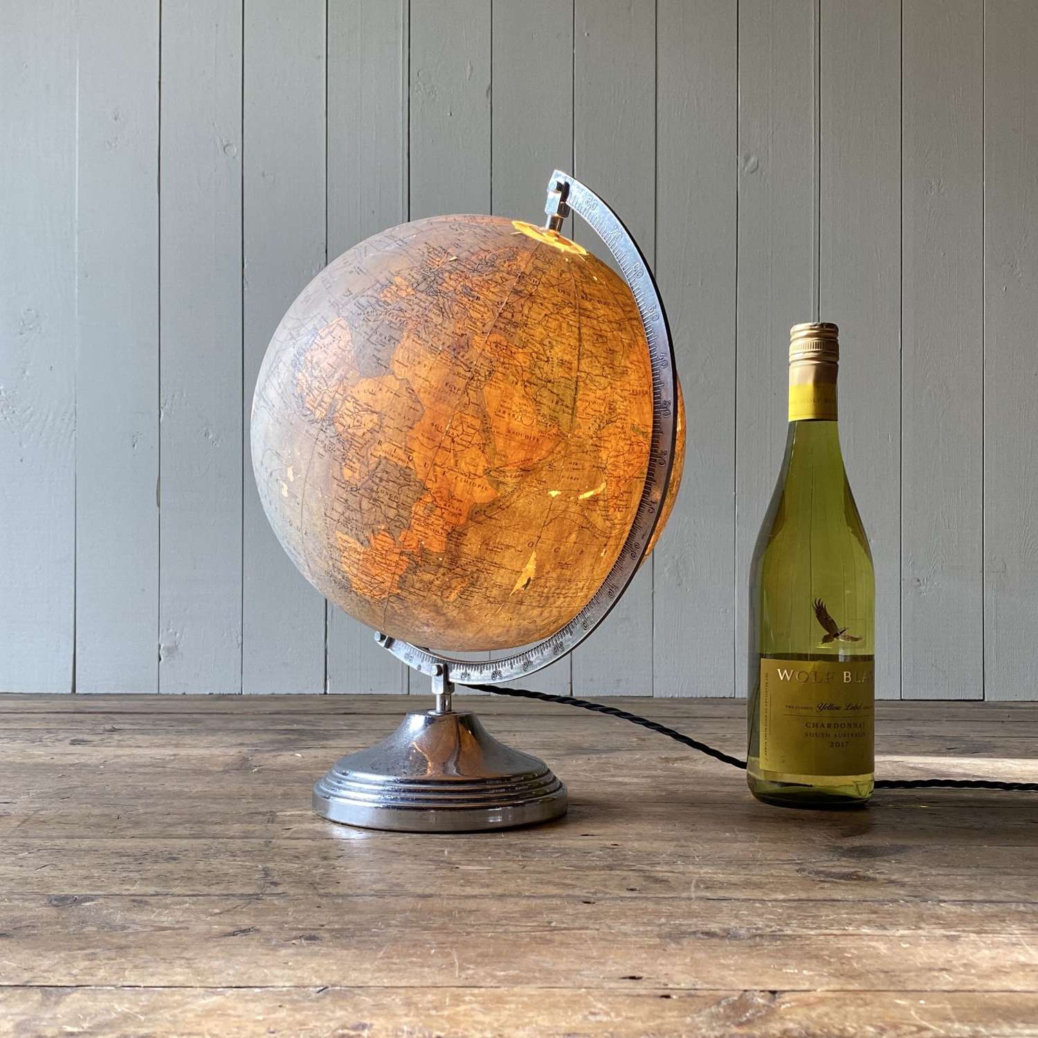 Vintage 1960’s Glass Illuminated Globe