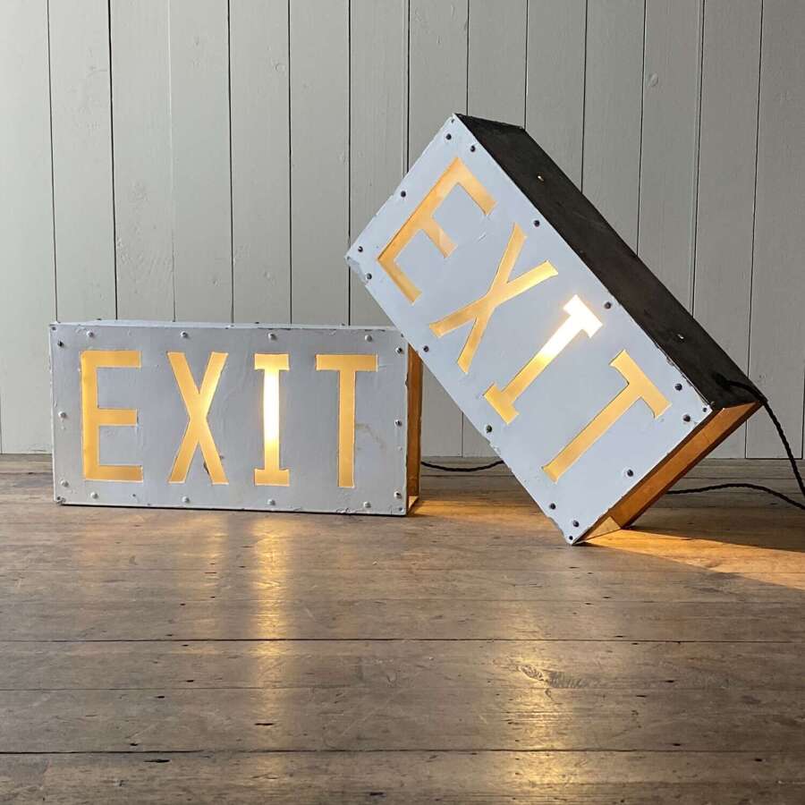 Vintage Illuminated Exit Signs