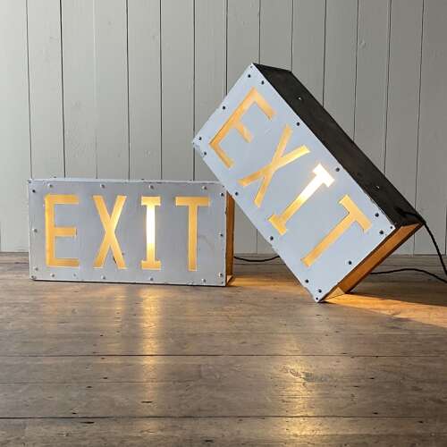 Vintage Illuminated Exit Signs