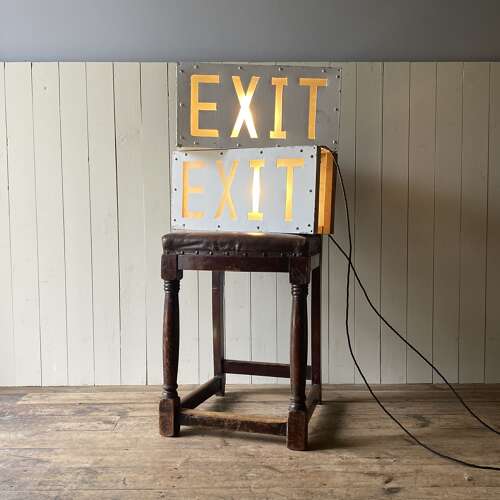 Vintage Illuminated Exit Signs