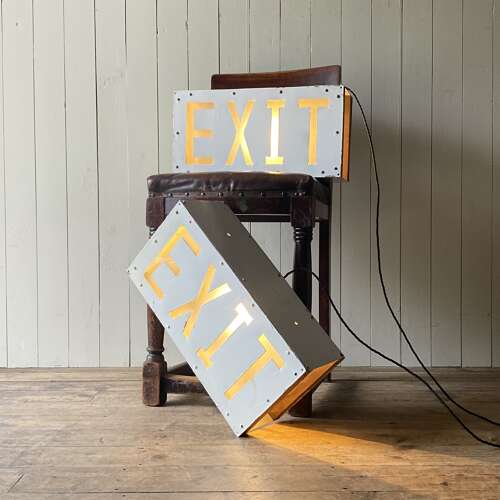 Vintage Illuminated Exit Signs