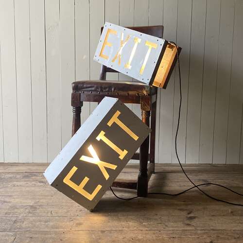 Vintage Illuminated Exit Signs