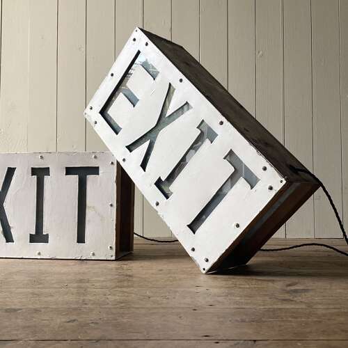 Vintage Illuminated Exit Signs