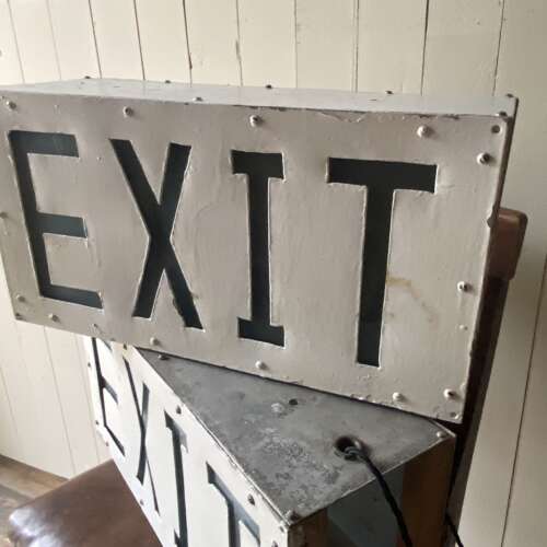 Vintage Illuminated Exit Signs