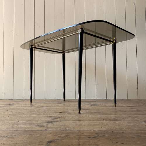 Vintage Glass & Brass Coffee Table