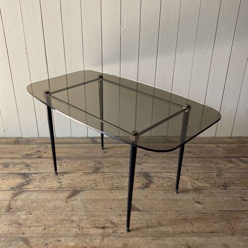 Vintage Glass & Brass Coffee Table