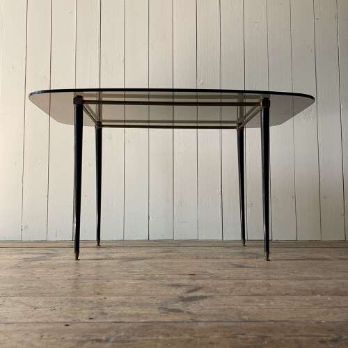 Vintage Glass & Brass Coffee Table