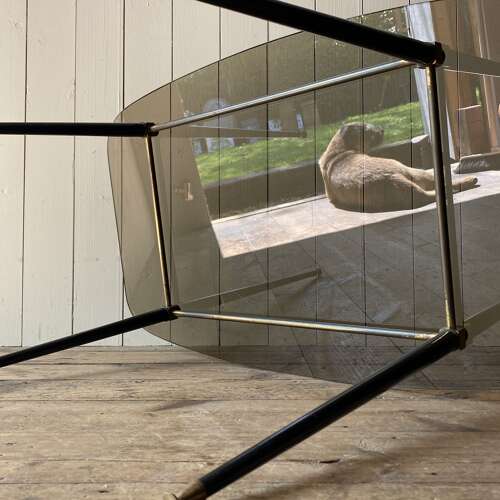 Vintage Glass & Brass Coffee Table