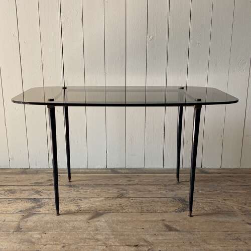 Vintage Glass & Brass Coffee Table