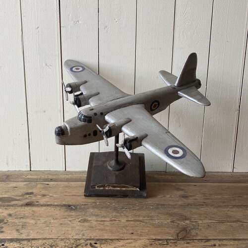 Vintage Wooden Sunderland Flying Boat Model
