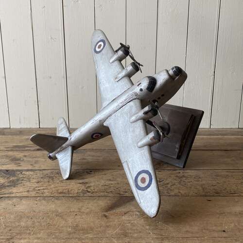 Vintage Wooden Sunderland Flying Boat Model
