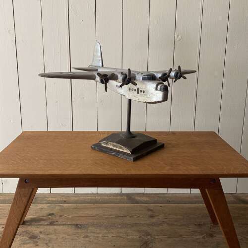 Vintage Wooden Sunderland Flying Boat Model