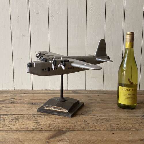 Vintage Wooden Sunderland Flying Boat Model