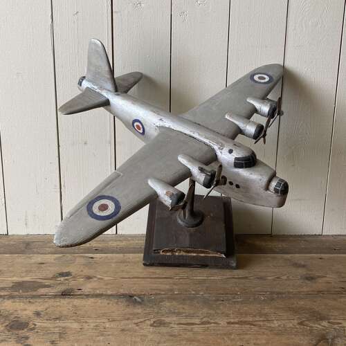 Vintage Wooden Sunderland Flying Boat Model