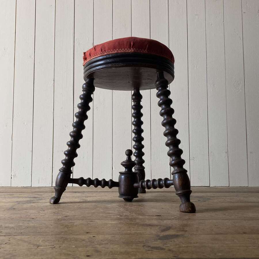 Antique Bobbin Legged Piano Stool