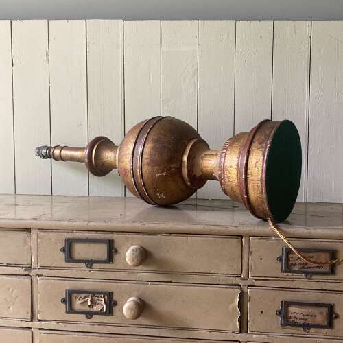 Antique Painted Wooden Lamp
