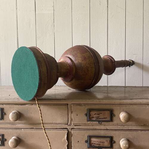 Antique Painted Wooden Lamp