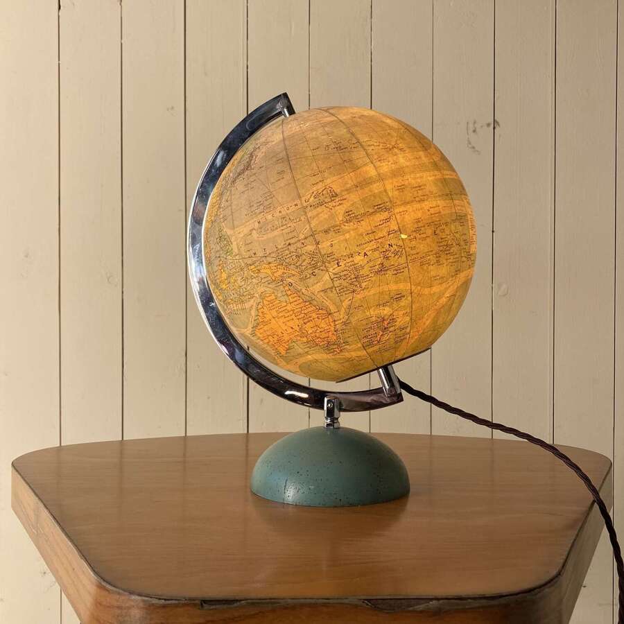 Vintage Glass Illuminated Globe
