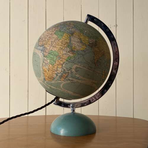 Vintage Glass Illuminated Globe